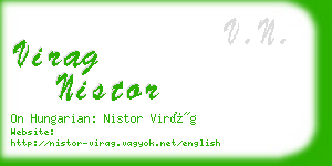 virag nistor business card